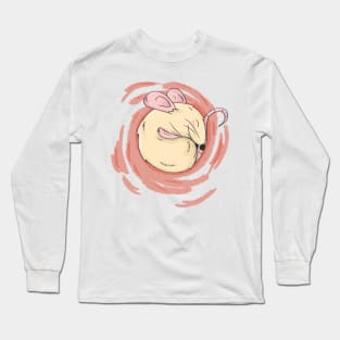 Sleeping Mouse - Hand Painted Artwork of a Tiny Adorable Mouse Sleeping Long Sleeve T-Shirt